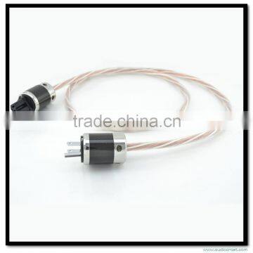 High End Performance Audiocrast OCC & OCC Silver Plated Power cable with Carbon Fiber US Power Plug