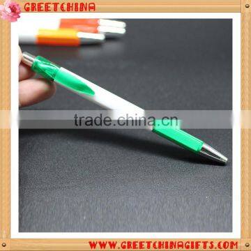 Custom Printed Promotional Ads Plastic Square Pen With Colorful Clips and Grip