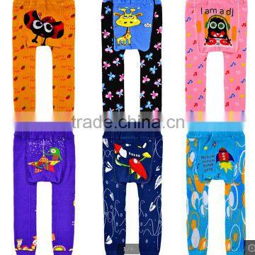 2015 new design wholesale kids cartoon knitted pp leggings,pp pants, busha pants,