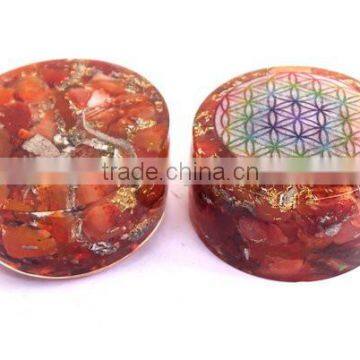 Carnelian Flower Of Life Orgonite Energy Tower Buster : Energetic Space Protectors photo-4