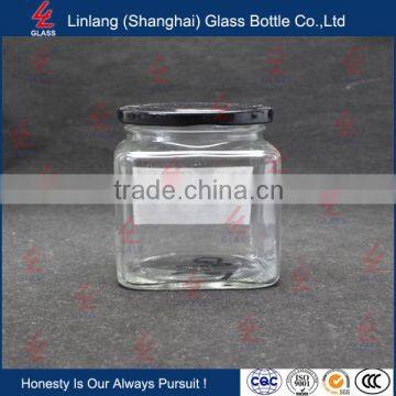 Honey Industrial Use and Screw Cap Sealing Type 100ml Quadrangular Glass Jam Jar photo-2
