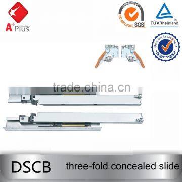 3 fold soft close concealed metal buffer drawer runner