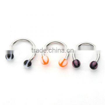 Fancy Fake Magnetic Unique Cheap Stainless Steel Acrylic Balls Eyebrow Rings CBR Body Piercing Jewelry