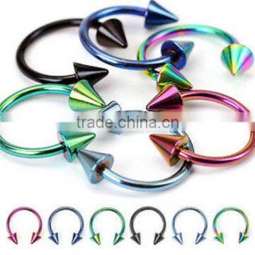 Curved Circular Spike Barbell Horseshoe Lip Ear Brow Ring