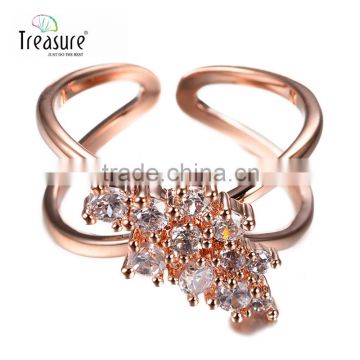 Hot jewelry designer zircon ring crystal silver ring Bridal jewelry Costume jewelry