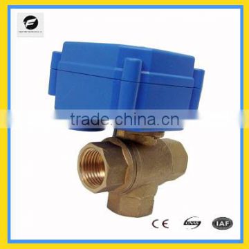 T flow 3 way Electric valve 12V/DC for Leak detection&water shut off system,Water saving system, automatic control valve