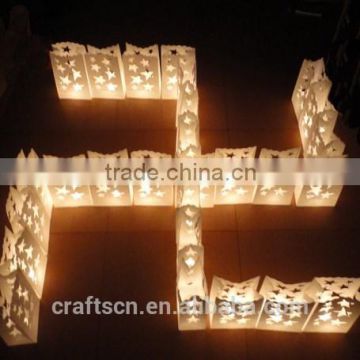 Colored tealight candle bag for wedding decoration