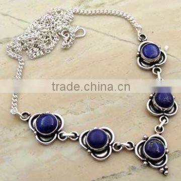 Huge ! Lapis & .925 Sterling Silver Necklace Jewelry Wholesale