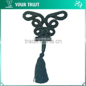 Height 20.3 Centermeter All Black Sew On 100% Nylon Chinese Knot Frog Buttons