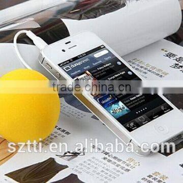 2014 New product High Quality portable ball mini sponge sound ball shape music speaker