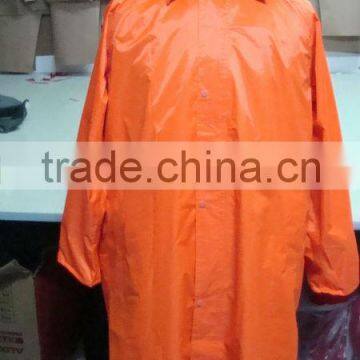 100% polyester PU PVC coating long raincoat outdoor workplace waterproof breathable