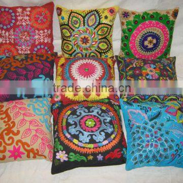 Traditional design ancient flower touch work cotton cushion cover 40*40cm