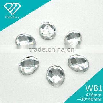 WB1 Oval Chessboard Flat Back Acrylic Jewels Rhinestones DIY Fashion Decoration, Craft Jewelry Fitting Garment Bags