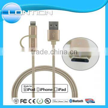 Factory Direct Sale High Quality Mfi 2 in 1 Cable Certified From Lontion photo-2