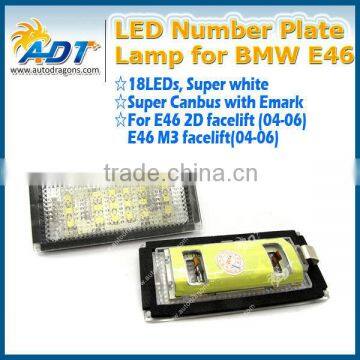 High quality 18 LEDs number plate lamp for BMW E46 M3 facelift(04-06)