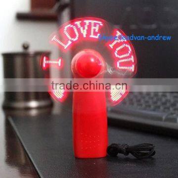 Factory Supply Advertisement Promotion Gift Led Flashing Message Mini Fan photo-2