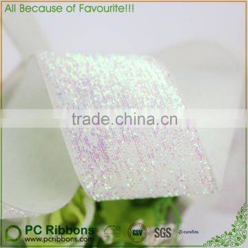 25mm white metallic velvet ribbon glitter ribbon wholesale