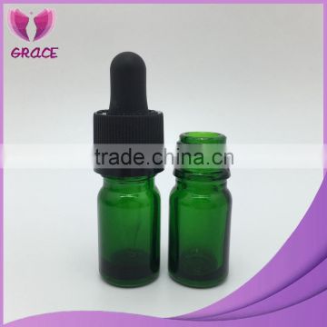 Factory supplier green color eliquid bottle glass dropper bottle with blue childproof cap