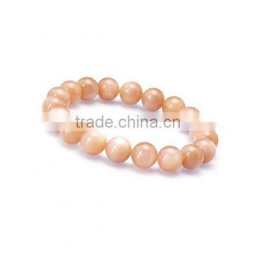 The Gopali Jewellers Peach Moonstone Beaded Bracelet Reiki Jewelry