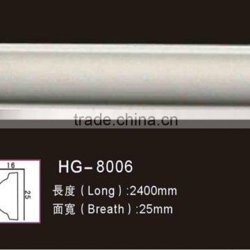HG8006 polyurethane decorative wire moulding/pu polyurethane foam plain panel moulding