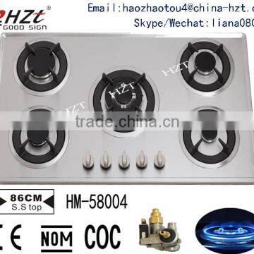 White 80cm stainless steel cooktop electric cooker with gas hob