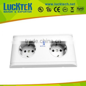 2*ways EU power wall Sockets outlets with 2*USB ports,wall plate socket,wall mount power