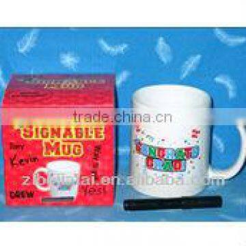 11oz Ceramic Signable Mug with Painting Brush