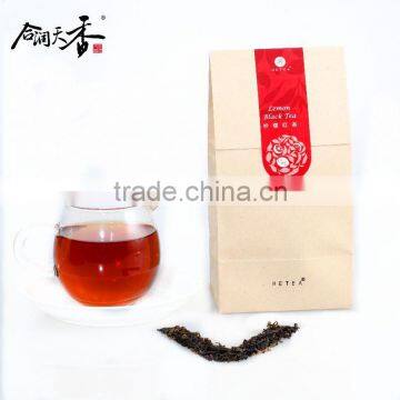 Tasty and choice black tea based blooming black tea and lemon pieces as raw material