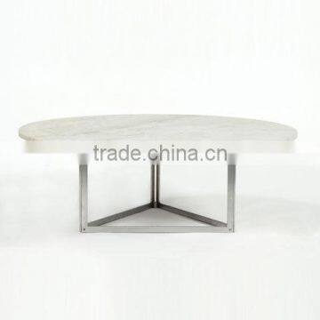 Stone/Marble table top with metal frame