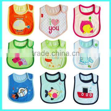 2015 Hot Sale Multi styles 3 layers waterproof cartoon infant bib