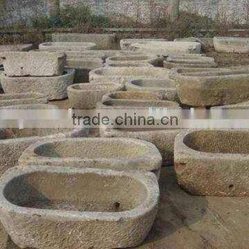 garden antique old trough with natural surface