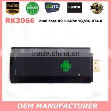 Hot Selling! Android Smart TV Stick RK3066 Dual Core 1G /8G android mini pc WIFI 802.11/b/g/n Bluetooth