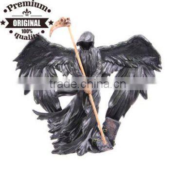 polyresin figurine winged angel of death with skull