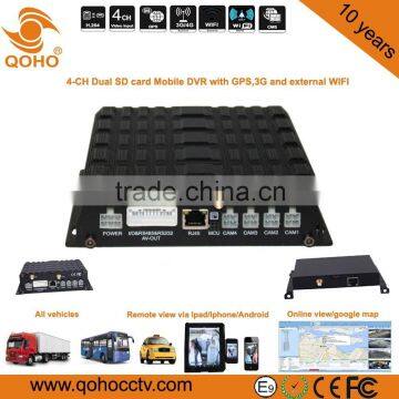 Two SD 4-CH Car Mobile DVR GPS 3G WIFI For Vehicles With Full-Metal Housing photo-5