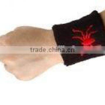 terry cotton wrist sweatband with spider