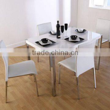 steel legs mdf top dining table