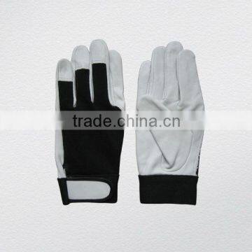 Goatskin Leather Knitted Cotton Back Glove