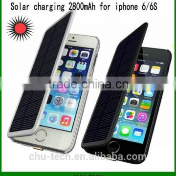 2800mAh Solar Charging Backup Battery Case External Charger Portable Battery Cover Power Bank For Apple iPhone 6 6S