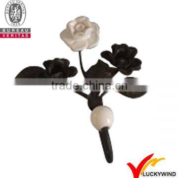 flower vintage metal clothes hanger hooks