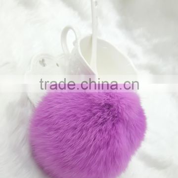 Popular pom pom keychain/Beautiful handbag accessories alloy keyring