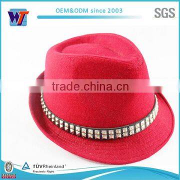 Wholesale Short Brim Felt Hat/ Fashion Custom Wool Felt Fedora Hat photo-3