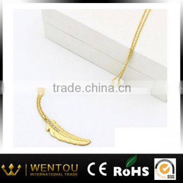 Popular Leaf Pendant Necklace wilth stones
