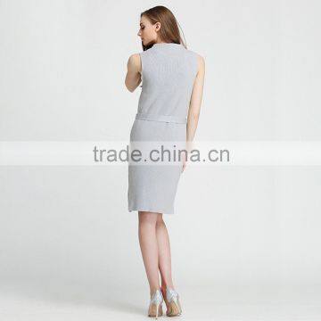 Fashion Lady Sleeveless Knitting Dress 2016 Summer Woman Thin Long Sweater Pullover Femme Robe De Tricot Lace Patchwork photo-4