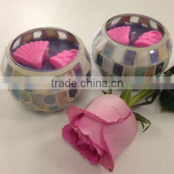 Home Scented Candle in mosaic glass jar