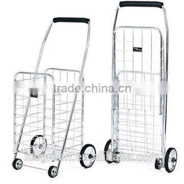 Chrome-Plated Folding Shopping Cart