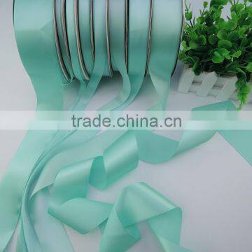 Factory Wholesale Dyed TiffanyBlue Polyester Trimming Satin Ribbon Tape photo-5