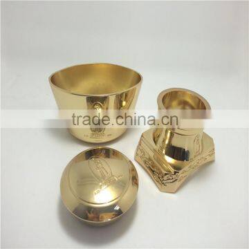 Oem factory die casting metal zinc alloy wine cap gold plating , gold plated decorative metal cap