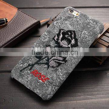 New Arrival Fashion Embroidery Rose Hard Cover Case for IPhone6 6s 6Plus 6sPlus Samsung Galass S6Edge Plus Cover