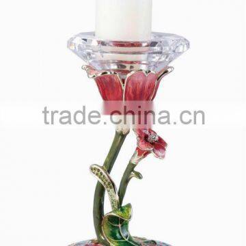 RORO Hawaii enamel crystal glass candle holder