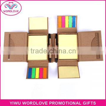 cheap wholesale recycle sticky note memo pad with pen set